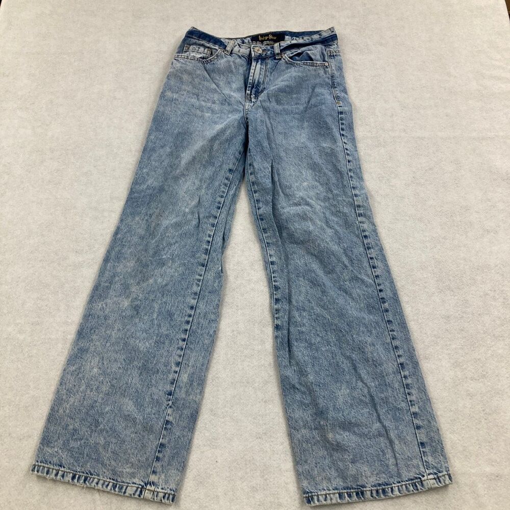 Indigo Rein Women's Acid Wash Flare Jeans Light Blue Size 9/28 High Rise